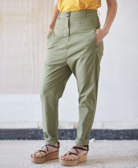 Low-rise trousers khaki