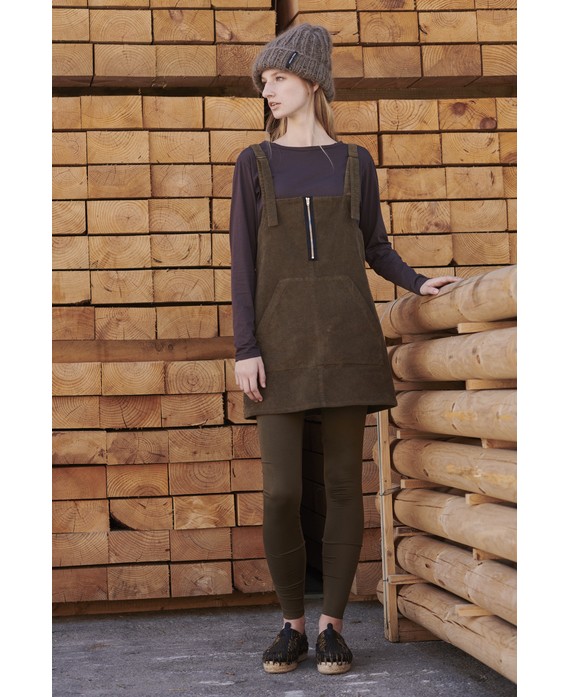 VESTIT DE PANA EL·LÀSTICA KAKI