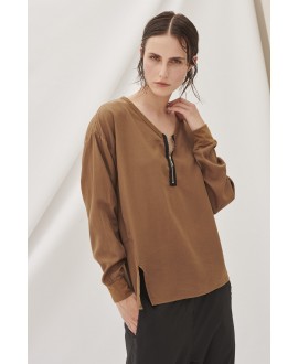 TENCEL BLOUSE BROWN