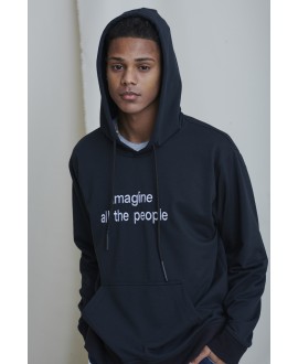 EMBROIDERED HOODED BLACK