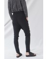 Pantalón de felpa con cremallera desplazada