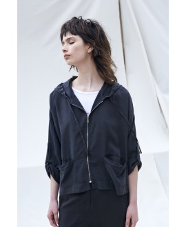 Hooded jacket saffron