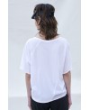Samarreta teixits combinats blanca