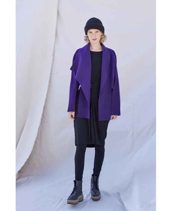 PURPLE WOOL AND CASHMERE BOLERO JACKET