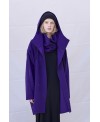 PURPLE CASHMERE AND WOOL COAT