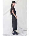 PANTALÓ AMPLA AMB PLECS DE TENCEL NEGRE