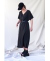 LONG DRESS WITH FRONT ZIP IN BLACK