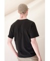 WIDE RIBBED COLLAR T-SHIRT IN BLACK