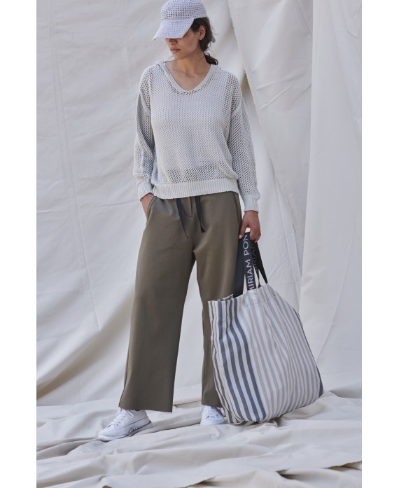 KAKI ELASTIC WAIST TROUSERS