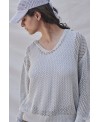 LOOSE KNIT SWEATER in LIGHT GREY
