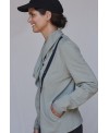 PLUSH FABRIC JACKET IN STONE