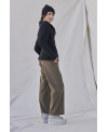 KAKI ELASTIC WAIST TROUSERS