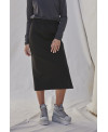 FALDA MIDI TEJIDO ELÁSTICO NEGRO