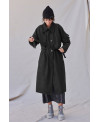 BLACK CASHMERE AND WOOL TRENCHCOAT