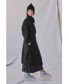 BLACK CASHMERE AND WOOL TRENCHCOAT