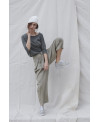 WIDE LED BELTED TROUSERS IN SALVIA