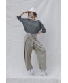 WIDE LED BELTED TROUSERS IN SALVIA