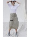 STONE ELASTIC SERGE SKIRT