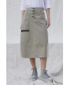 STONE ELASTIC SERGE SKIRT