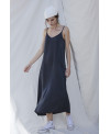 VESTIDO DE SEDA ELÁSTICA NEGRO