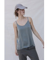 Silk cami in dark green