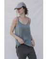 Silk cami in dark green