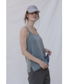 Silk cami in dark green