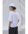 White combined fabrics T-shirt