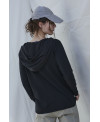 HOODED LONG SLEEVE T- SHIRT BLACK