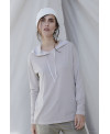 HOODED LONG SLEEVE T- SHIRT BEIGE