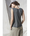 DARK GREEN SLEEVELESS T-SHIRT