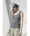 DARK GREEN SLEEVELESS T-SHIRT