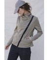 PLUSH FABRIC JACKET IN STONE