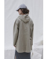 ELASTIC SERGE PARKA IN SALVIA