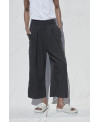 WIDE LEG TENCEL TROUSERS IN BLACK