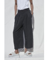 WIDE LEG TENCEL TROUSERS IN BLACK