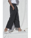 WIDE LEG TENCEL TROUSERS IN BLACK