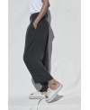 WIDE LEG TENCEL TROUSERS IN BLACK