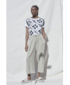 WIDE LEG TENCEL TROUSERS IN SALVIA