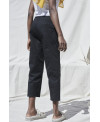 ELASTIC MULTI SEAMS TROUSERS IN BLACK