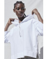 PLUSH HOODED 3/4 SLEEVES JUMPER IN WHITE