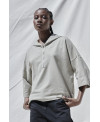 PLUSH HOODED 3/4 SLEEVES JUMPER IN SALVIA