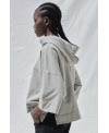 PLUSH HOODED 3/4 SLEEVES JUMPER IN SALVIA