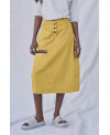 MUSTARD ELASTIC SERGE SKIRT