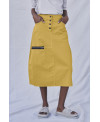 MUSTARD ELASTIC SERGE SKIRT