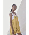 MUSTARD LYOCELL STRAPLESS DRESS