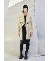 MAXI COLLAR BOILED WOOL COAT IN BEIGE