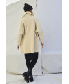 MAXI COLLAR BOILED WOOL COAT IN BEIGE