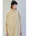 MAXI COLLAR BOILED WOOL COAT IN BEIGE