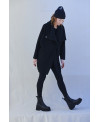 MAXI COLLAR BOILED WOOL COAT IN BLACK